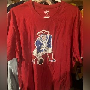 47 brand nfl New England patriots retro logo design athletic t shirt size 2XL